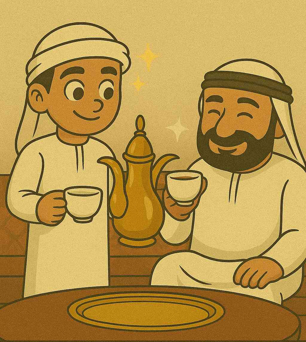 Ahmed pours gahwa